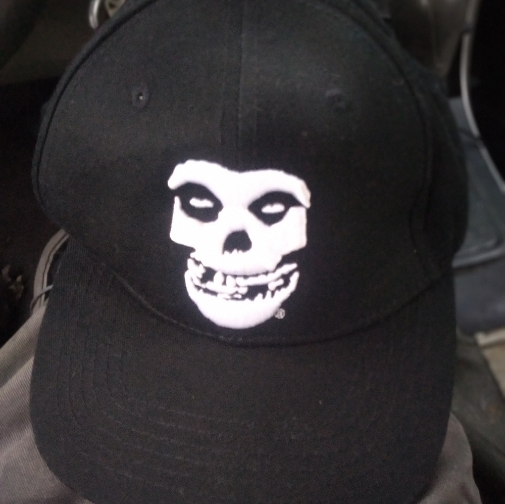 Misfits Hat Adjustable Embroidered Logo Black